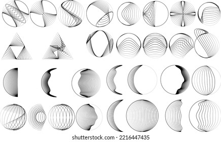 Lines in Circle Form . Spiral Vector Illustration .Technology round. Wave Logo . Design element . glitched lines .Abstract Geometric round shape 