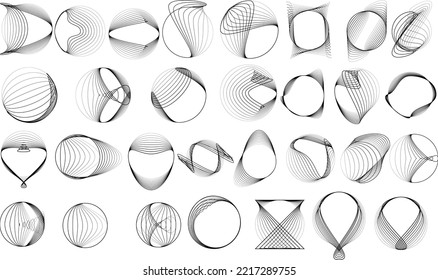 Lines in Circle Form . Spiral Vector Illustration .Technology round. Wave Logo . Design element . glitched lines .Abstract Geometric round shape 