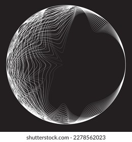 Lines in Circle Form . Spiral Vector Illustration .Technology round. Wave Logo . Design element . Abstract Geometric shape .