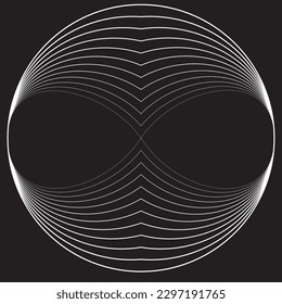 Lines in Circle Form . Spiral Vector Illustration .Technology round. Wave Logo . Design element . Abstract Geometric shape .
