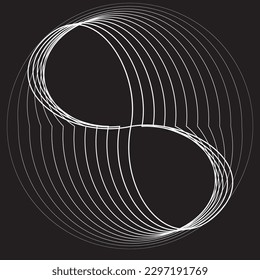 Lines in Circle Form . Spiral Vector Illustration .Technology round. Wave Logo . Design element . Abstract Geometric shape .
