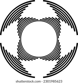 Lines in Circle Form . Spiral Vector Illustration .Technology round Logo . Design element . Abstract Geometric shape . Striped border frame for image