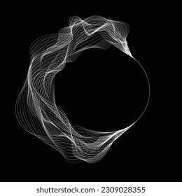 Lines in Circle Form . Spiral Vector Illustration .Technology round. Wave Logo . Design element . Abstract Geometric shape .