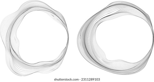 Lines in Circle Form . Spiral Vector Illustration .Technology round. Wave Logo . Design element . Abstract Geometric shape .