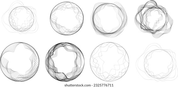 Lines in Circle Form . Spiral Vector Illustration .Technology round. Wave Logo . Design element . Abstract Geometric shape .