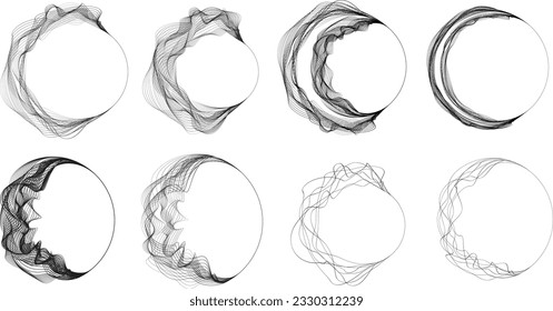 Lines in Circle Form . Spiral Vector Illustration .Technology round. Wave Logo . Design element . Abstract Geometric shape .