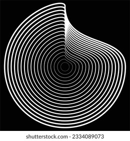 Lines in Circle Form . Spiral Vector Illustration .Technology round. Wave Logo . Design element . Abstract Geometric shape .