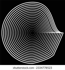 Lines in Circle Form . Spiral Vector Illustration .Technology round. Wave Logo . Design element . Abstract Geometric shape .