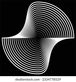 Lines in Circle Form . Spiral Vector Illustration .Technology round. Wave Logo . Design element . Abstract Geometric shape .