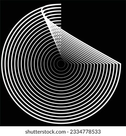 Lines in Circle Form . Spiral Vector Illustration .Technology round. Wave Logo . Design element . Abstract Geometric shape .