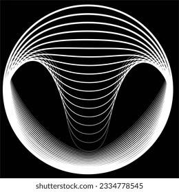 Líneas en forma circular . Ilustración de vectores espirales. Ronda de tecnología. Logotipo de onda . Elemento de diseño. Resumen Forma geométrica .