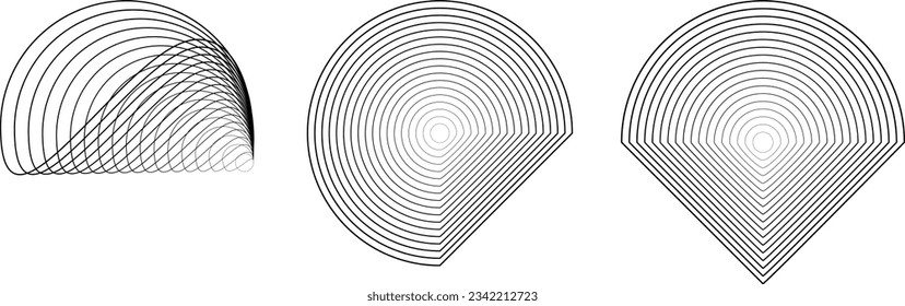 Lines in Circle Form . Spiral Vector Illustration .Technology round. Wave Logo . Design element . Abstract Geometric shape .