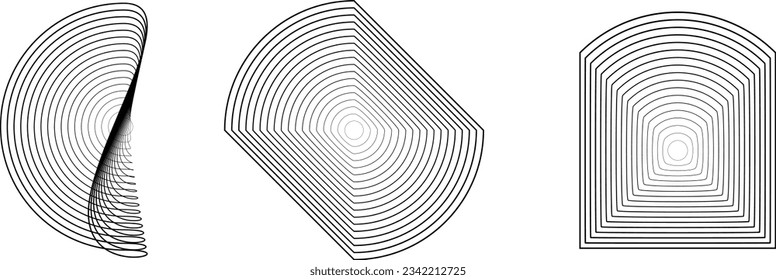 Lines in Circle Form . Spiral Vector Illustration .Technology round. Wave Logo . Design element . Abstract Geometric shape .