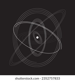 Líneas en forma circular . Ilustración de vectores espirales. Ronda de tecnología. Logotipo de onda . Elemento de diseño. Resumen Forma geométrica .