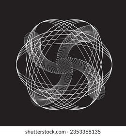 Lines in Circle Form . Spiral Vector Illustration .Technology round. Wave Logo . Design element . Abstract Geometric shape .