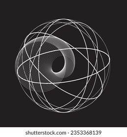Lines in Circle Form . Spiral Vector Illustration .Technology round. Wave Logo . Design element . Abstract Geometric shape .