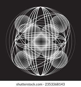 Líneas en forma circular . Ilustración de vectores espirales. Ronda de tecnología. Logotipo de onda . Elemento de diseño. Resumen Forma geométrica .