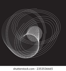 Lines in Circle Form . Spiral Vector Illustration .Technology round. Wave Logo . Design element . Abstract Geometric shape .