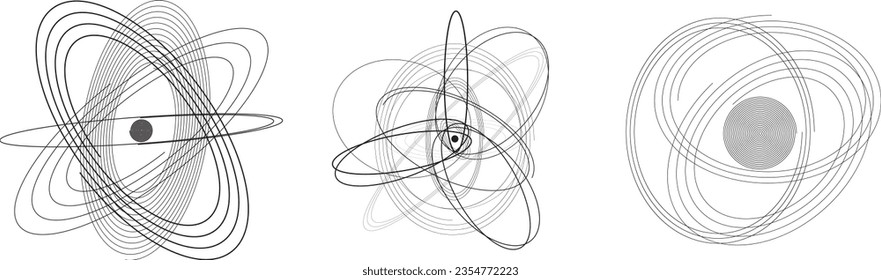 Líneas en forma circular . Ilustración de vectores espirales. Ronda de tecnología. Logotipo de onda . Elemento de diseño. Resumen Forma geométrica .