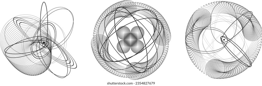 Lines in Circle Form . Spiral Vector Illustration .Technology round. Wave Logo . Design element . Abstract Geometric shape .