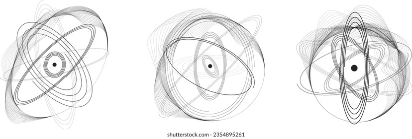 Lines in Circle Form . Spiral Vector Illustration .Technology round. Wave Logo . Design element . Abstract Geometric shape .