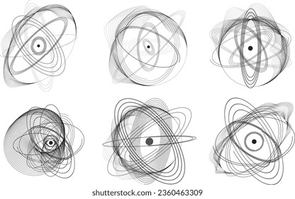 Lines in Circle Form . Spiral Vector Illustration .Technology round. Wave Logo . Design element . Abstract Geometric shape .