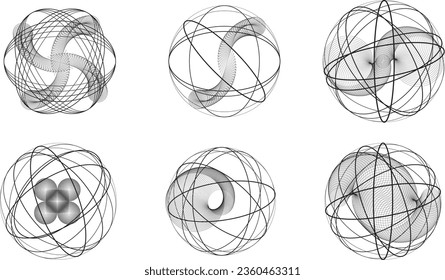 Lines in Circle Form . Spiral Vector Illustration .Technology round. Wave Logo . Design element . Abstract Geometric shape .