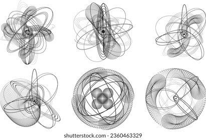 Lines in Circle Form . Spiral Vector Illustration .Technology round. Wave Logo . Design element . Abstract Geometric shape .