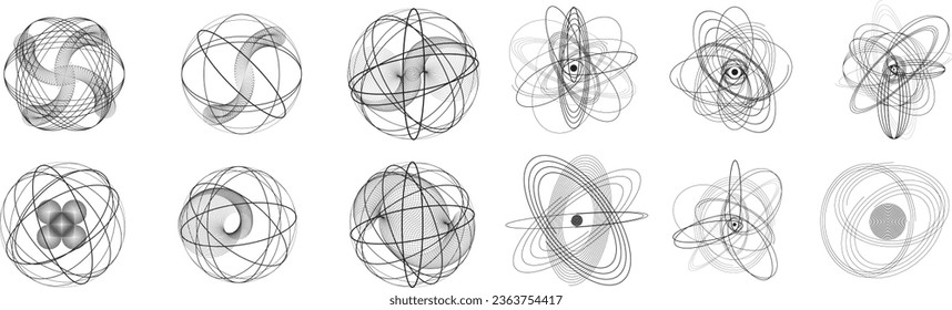 Lines in Circle Form . Spiral Vector Illustration .Technology round. Wave Logo . Design element . Abstract Geometric shape .