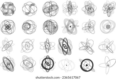 Líneas en forma circular . Ilustración de vectores espirales. Ronda de tecnología. Logotipo de onda . Elemento de diseño. Resumen Forma geométrica .