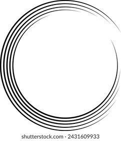 Lines in Circle Form . Spiral Vector Illustration .Technology round Logo . Design element . Abstract Geometric shape . Striped border frame for image