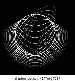 Lines in Circle Form . Spiral Vector Illustration .Technology round. Wave Logo . Design element . Abstract Geometric shape .