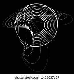 Lines in Circle Form . Spiral Vector Illustration .Technology round. Wave Logo . Design element . Abstract Geometric shape .