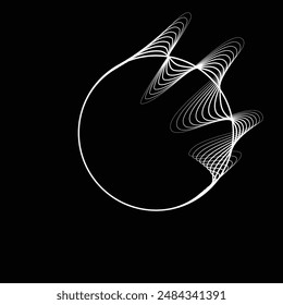 Lines in Circle Form . Spiral Vector Illustration .Technology round. Wave Logo . Design element . Abstract Geometric shape .