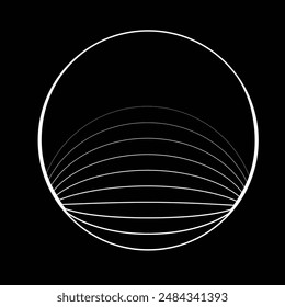 Lines in Circle Form . Spiral Vector Illustration .Technology round. Wave Logo . Design element . Abstract Geometric shape .