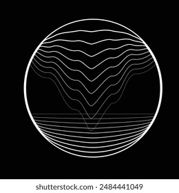 Lines in Circle Form . Spiral Vector Illustration .Technology round. Wave Logo . Design element . Abstract Geometric shape .