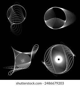 Lines in Circle Form . Spiral Vector Illustration .Technology round. Wave Logo . Design element . Abstract Geometric shape .