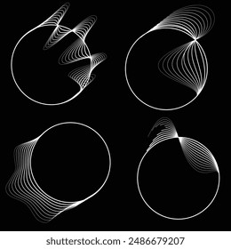 Linien in Kreisform . Spirale Vektorillustration .Technologie rund. WAVE-Logo Gestaltungselement . Abstrakte geometrische Form.