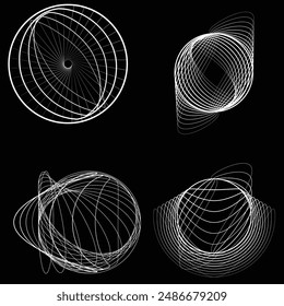 Lines in Circle Form . Spiral Vector Illustration .Technology round. Wave Logo . Design element . Abstract Geometric shape .