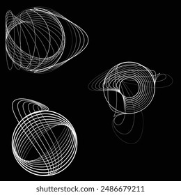 Líneas en forma de círculo . Ilustración vectorial en espiral. Ronda de Tecnología. Logotipo de Wave . Elemento de diseño . Abstractas Forma geométrica .