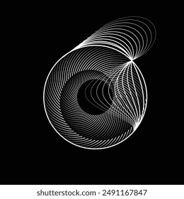 Líneas en forma de círculo . Ilustración vectorial en espiral. Ronda de Tecnología. Logotipo de Wave . Elemento de diseño . Abstractas Forma geométrica .