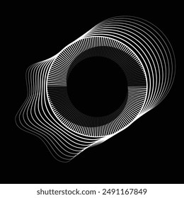 Lines in Circle Form . Spiral Vector Illustration .Technology round. Wave Logo . Design element . Abstract Geometric shape .