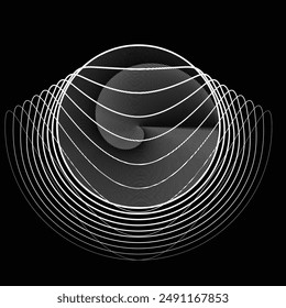 Lines in Circle Form . Spiral Vector Illustration .Technology round. Wave Logo . Design element . Abstract Geometric shape .
