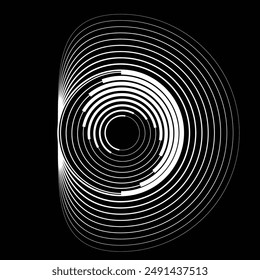 Lines in Circle Form . Spiral Vector Illustration .Technology round. Wave Logo . Design element . Abstract Geometric shape .