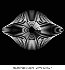Lines in Circle Form . Spiral Vector Illustration .Technology round. Wave Logo . Design element . Abstract Geometric shape .