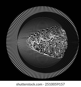 Lines in Circle Form . Spiral Vector Illustration .Technology round. Wave Logo . Design element . Abstract Geometric shape .
