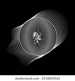 Lines in Circle Form . Spiral Vector Illustration .Technology round. Wave Logo . Design element . Abstract Geometric shape .