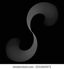 Lines in Circle Form . Spiral Vector Illustration .Technology round Logo . Design element . Abstract Geometric shape .