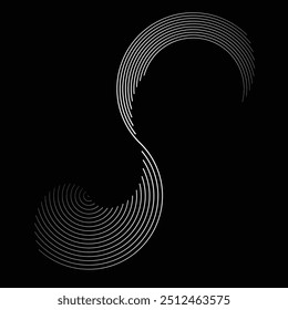 Lines in Circle Form . Spiral Vector Illustration .Technology round Logo . Design element . Abstract Geometric shape .