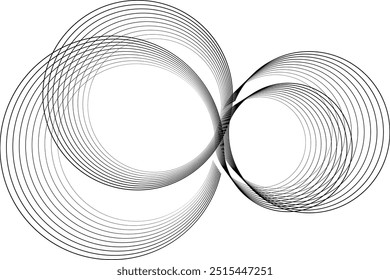 Líneas en forma de círculo. Ilustración vectorial en espiral. Tecnología redonda. Logotipo de Wave. Elemento de diseño . Forma geométrica Abstractas .